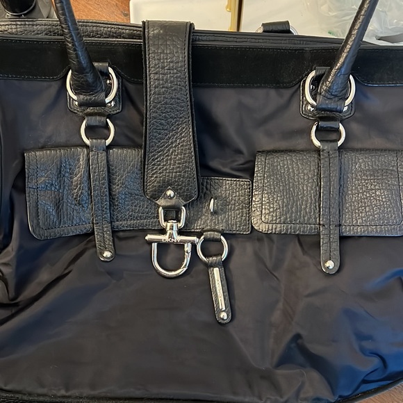 DKNY Oversized Nylon Leather and Suede Tote - Picture 13 of 14